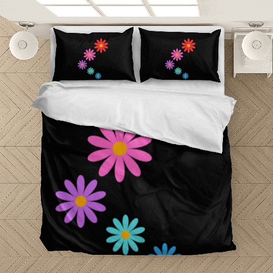 falling multi colored flowers Bedding Sets
