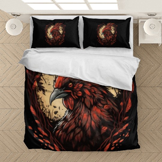 Funny Horror Chicken True Crime Farm Animal Phobia Bedding Sets