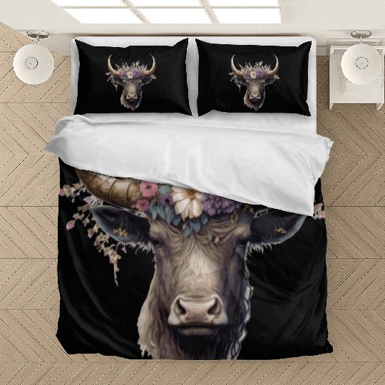 Flower Crown Yak Floral Farm Animal Yak Lovers Bedding Sets
