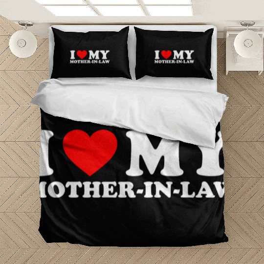 I Love (heart) my Mother-in-Law Bedding Sets for funny