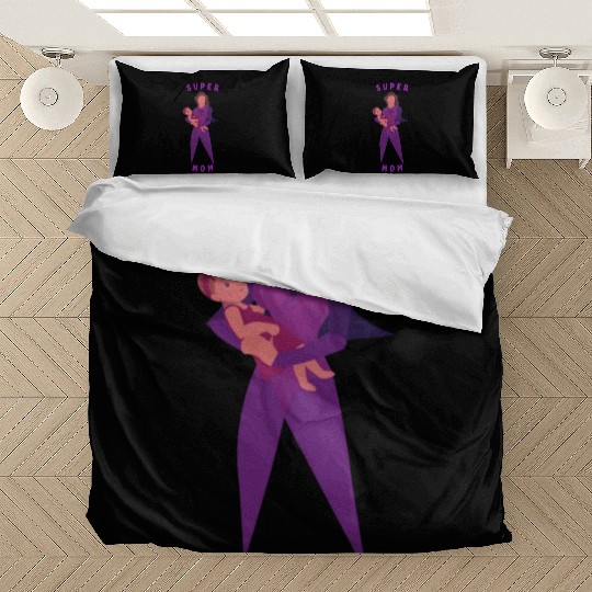 Violet Childish Super Mom Bedding Sets Mother's Day Gif