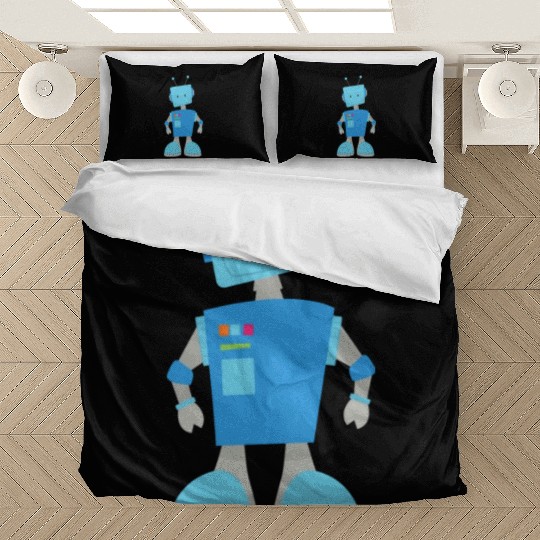 Cute Robot Funny Robot Silly Robot Blue Robot Bedding Sets