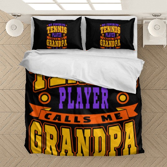 Calls Me Grandpa Funny Grandchildren Tennis Lover Bedding Sets