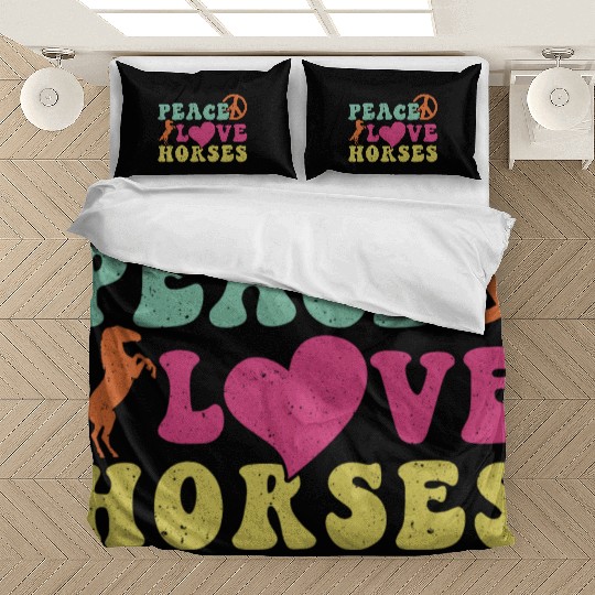 Horse Lover Equestrian Riding Peace Love Horses Bedding Sets