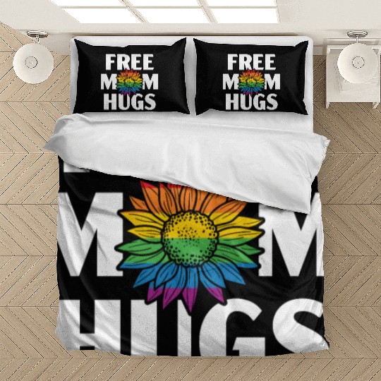 Free Mom Hugs Rainbow Pride Month LGBTQ Gay Pride Bedding Sets