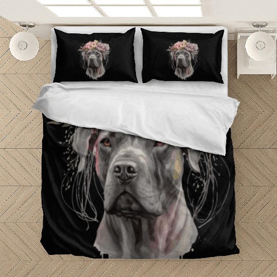 Cute Cane Corso Flower Crown Pet Dog Floral Puppy Bedding Sets