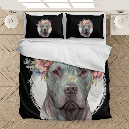 Cute Cane Corso Flower Crown Pet Dog Puppy Bedding Sets