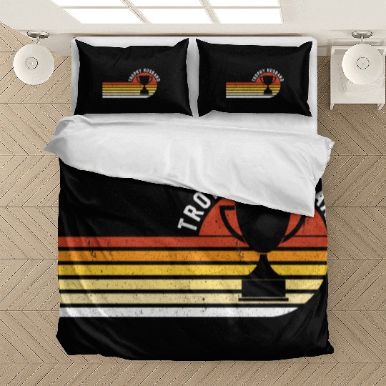 Trophy Husband Funny design for Cool Father or Dad Bedding Sets
