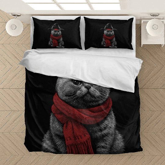 Cute Chonk Cat Meowdy Cat w/ Cowboy Hat from Texas Bedding Sets