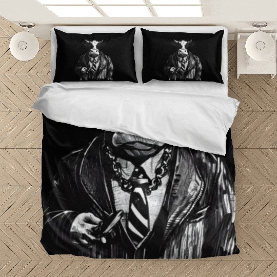 COW MOBSTER COW AS MOB BOSS COW A NOSTRA Bedding Sets