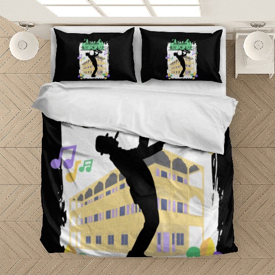 Mardi Gras New Orleans Louisiana City Jazz Music Bedding Sets
