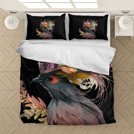 Cute Bird Of Paradise Bird Flower Crown Pet Birds Bedding Sets