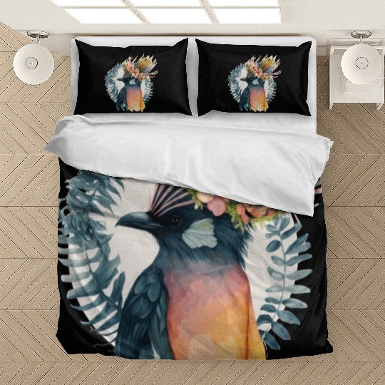 Cute Bird Of Paradise Bird Flower Crown Pet Birds Bedding Sets