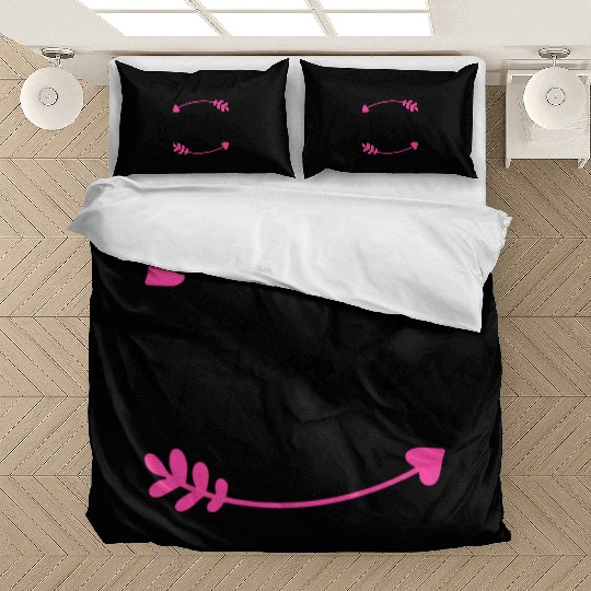Don't Look Back Hot Pink Arrow, Motivational Quote Bedding Sets