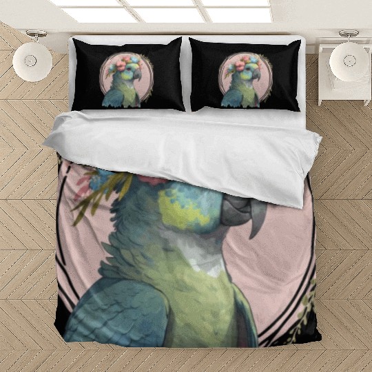 Cute Hahn's Macaw Bird Flower Crown Pet Birds Bedding Sets