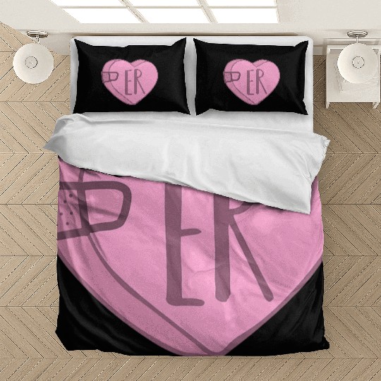 Cute ER Nurse Candy Heart for Valentines Day Scrub Bedding Sets