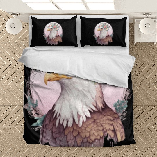 Birds Of Prey Bald Eagle Flower Crown Floral Birdi Bedding Sets