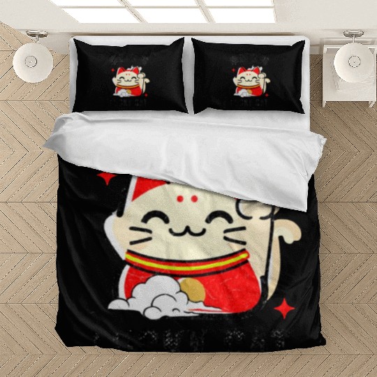 Lucky Cat Tokyo Desing Japanese Writing Bedding Sets