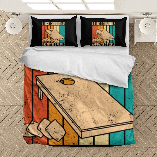 Funny Cornhole Retro Bedding Sets