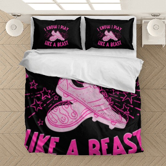 I Know I Play Like a Beast Football Cleats Sports Bedding Sets