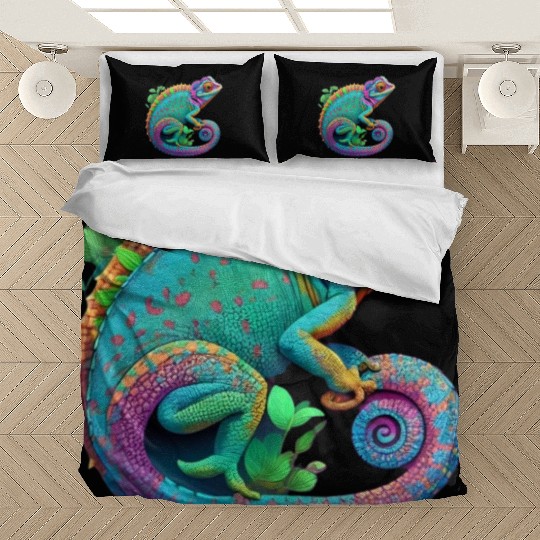 Cute Chameleon is a colorful beautiful Cute animal Bedding Sets