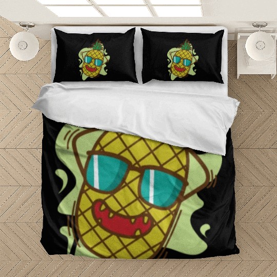 Pineapple chilling on Vacation tropical sweet Frui Bedding Sets