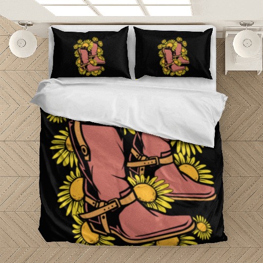 Garden Boots Sunflower Floral Florist For Women Bedding Sets
