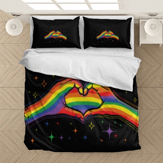 Love Heart Gay LGBTQ Rainbow LGBT Pride Month Bedding Sets