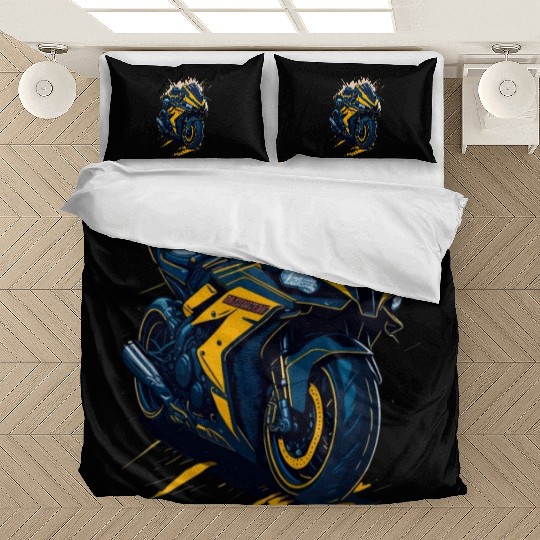 Illustration sport motorcycle Bedding Sets