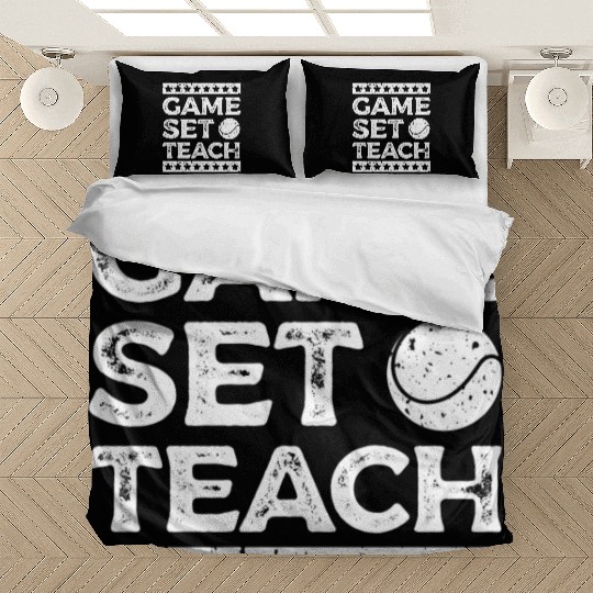 Game Set Teach School Teacher Racket Sports Tennis Bedding Sets