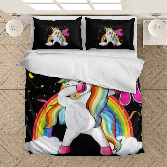 Dabbing Pi Day Unicorn Mathematic Superhero Bedding Sets
