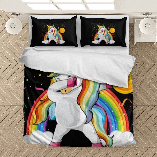 Dabbing Unicorn Bitcoin Sarcastic Cryptocurrency Bedding Sets