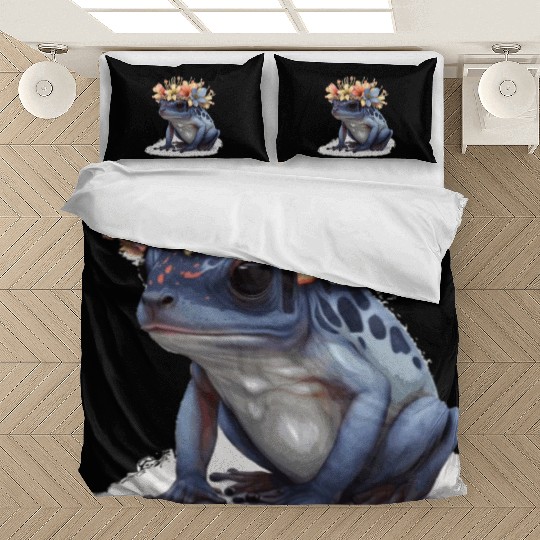 Cute Poison Dart Frog Flower Crown Amphibian Lover Bedding Sets