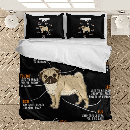 Anatomy Of A Pug Dog Funny Dog Lover Gift Bedding Sets