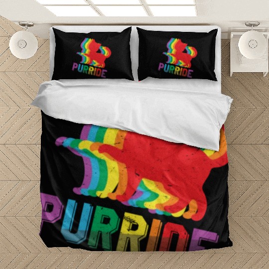 Cute Cat Gay LGBTQ Rainbow LGBT Pride Month Bedding Sets