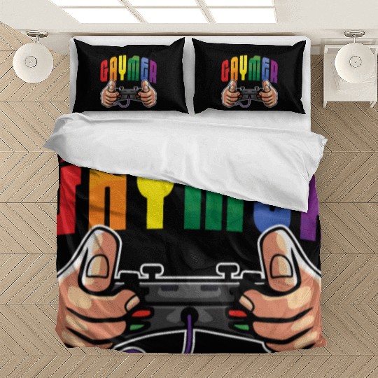 Gay Gamer LGBTQ Rainbow LGBT Pride Month Bedding Sets