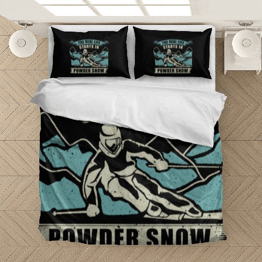 Skiing The Real Life Starts Bedding Sets