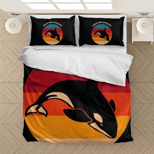 Save Our Oceans Wildlife Orca Whale Climate Change Bedding Sets