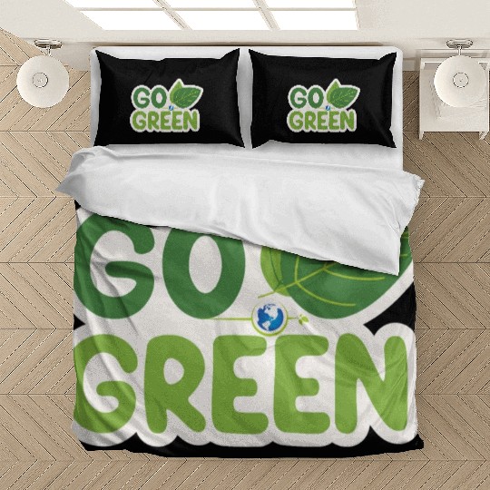 Go Green Earth Day design . Bedding Sets