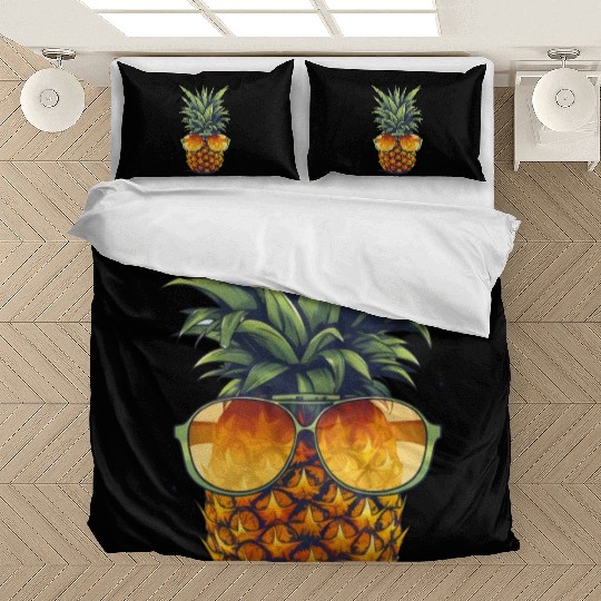 An adorable pineapple, wearing sunglasses Bedding Sets