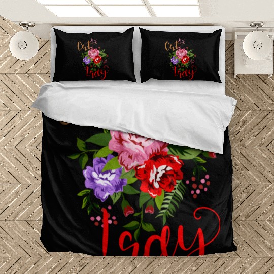 Flowery Cat Lady Bedding Sets