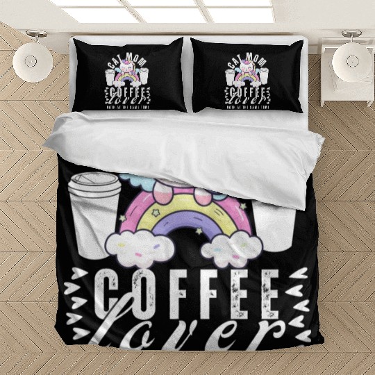 Cat Mom Coffee Lover Unicorn Bedding Sets