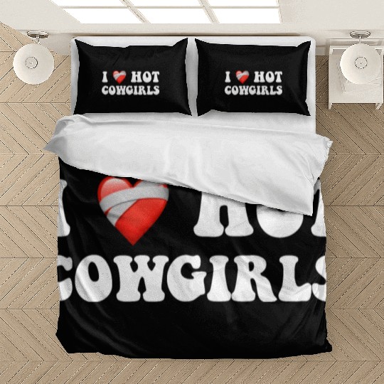 I Love Hot Cowgirls, Rodeo Design Bedding Sets