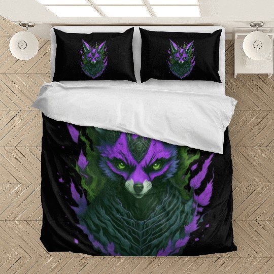 ninja fennec purple green Bedding Sets