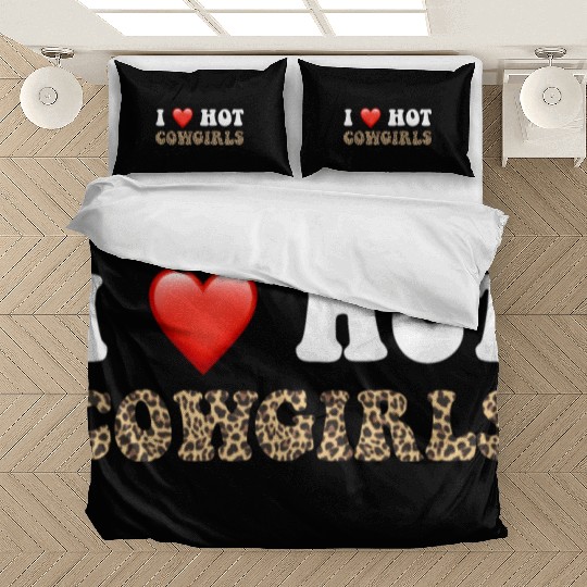 I Love Hot Cowgirls, Animal Print, Rodeo Design Bedding Sets