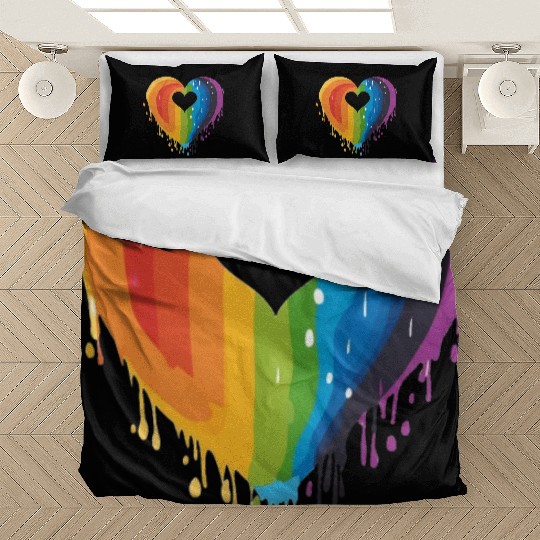LGBTQ+ Allies: Rainbow Heart, Celebrating Bedding Sets