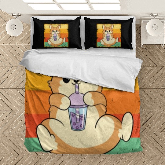 Bubble Tea Lover Boba Tea Drinker Dog Owner Bedding Sets