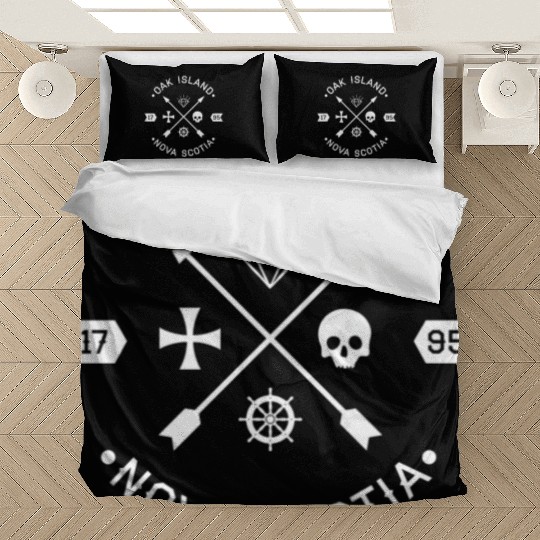 Oak Island Knights Templar Skull Arrows Bedding Sets