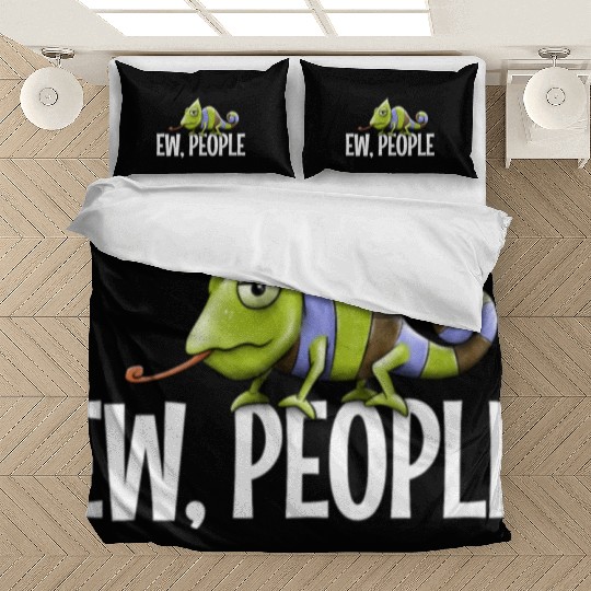Ew People Grumpy Chameleon Lovers Sarcastic Joke Bedding Sets