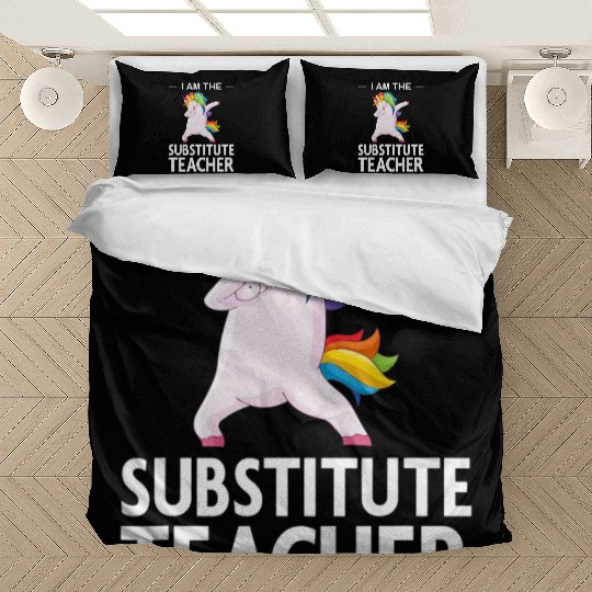 Funny I Am The Substitute Teacher Dabbing Colorful Bedding Sets